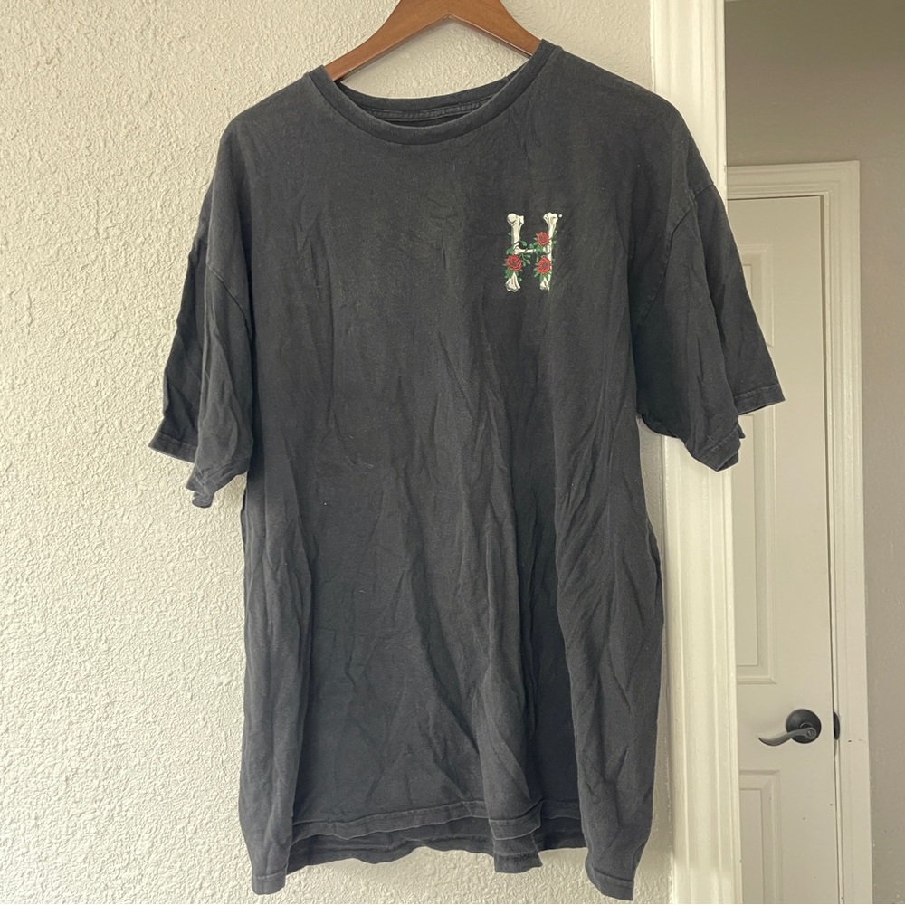 HUF vintage Black Tee with Floral Logo XL - Picture 3 of 7